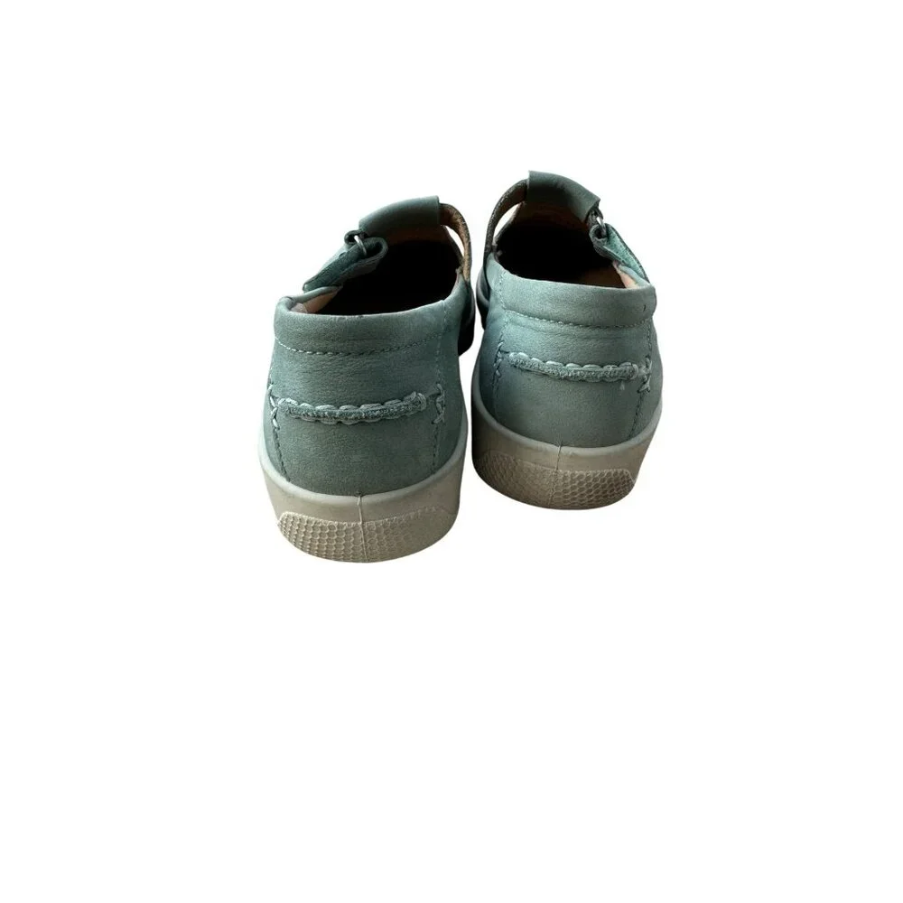 Hotter Comfort Concept Leather Shoes Sunset 8 Teal Green Cushioned Casual Loafer - Picture 12 of 13